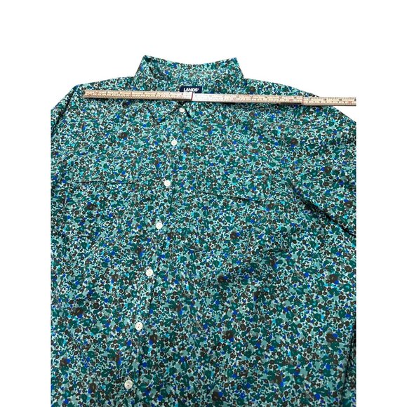 Lands End Womens Plus Size Floral Button-Down Shirt 1X 16W-18W - Picture 8 of 13